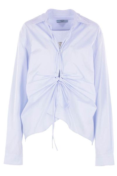 Prada Long-Sleeved Ruched Shirt