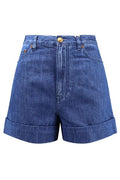 Valentino Logo Patch Denim Shorts