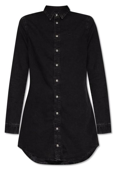 Diesel Long-Sleeve Buttoned Denim Shirt Mini Dress