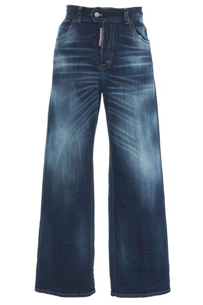 Dsquared2 Logo-Patch Wide-Leg Jeans