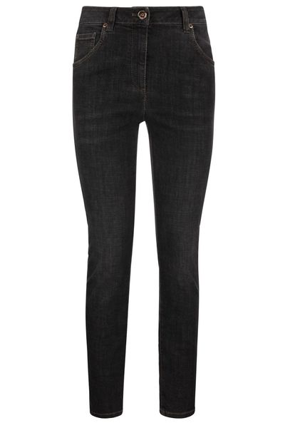 Brunello Cucinelli High-Waist Embellished Jeans