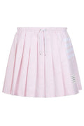Thom Browne Oxford 4-Bar Drawstring Pleated Mini Skirt