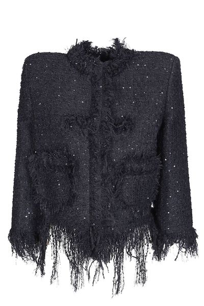 Matieres Fecales Mademoiselle Tweed Fringe Jacket