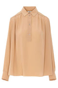 Saint Laurent Pleated Long-Sleeve Shirt