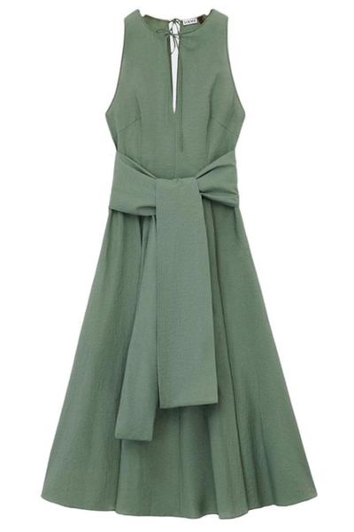 Loewe Sleeveless Wrap Midi Dress