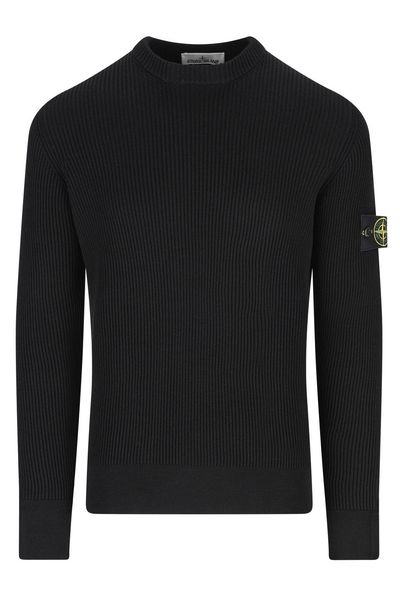 Stone Island Ribbed Crew Neck Knitted Sweater