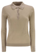 Max Mara Mxpgitano Ribbed Knitted Polo Shirt