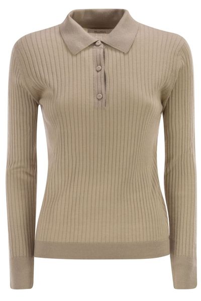 Max Mara Mxpgitano Ribbed Knitted Polo Shirt