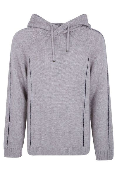 Giorgio Armani Drawstring Knitted Hoodie