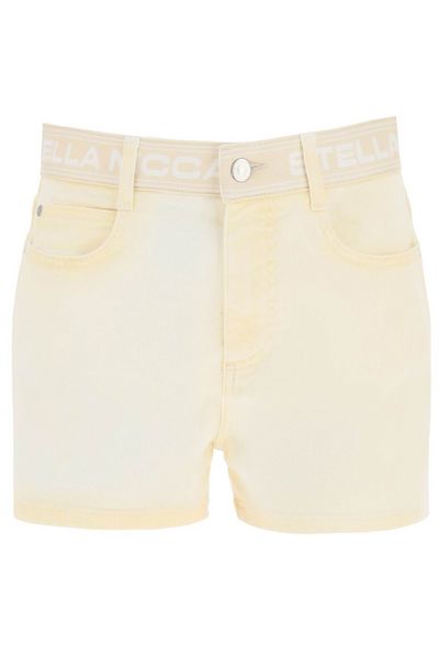 Stella McCartney Logo Waistband Denim Shorts