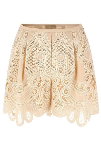 Elie Saab High-Waist Macramé Shorts
