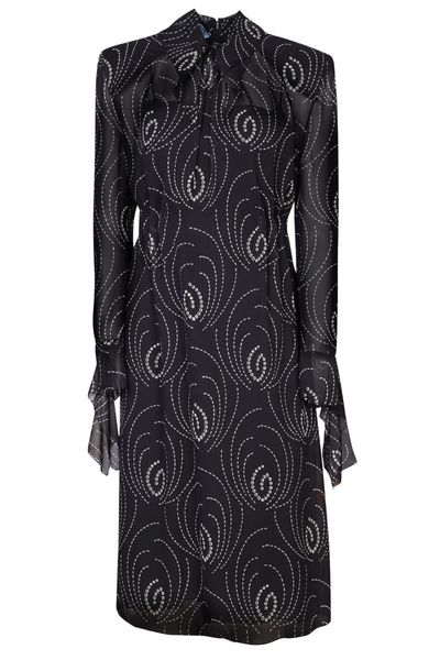 Prada All-Over Geometric Printed Midi Dress