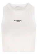 Givenchy Paris Logo Printed Cropped Tank Top