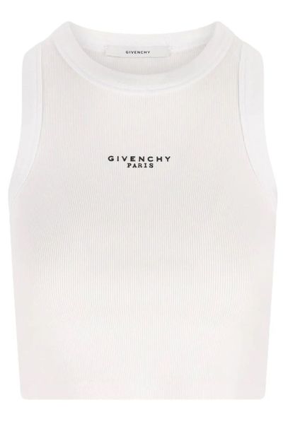 Givenchy Paris Logo Printed Cropped Tank Top
