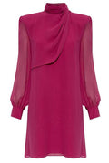 Valentino Draped High-Neck Dress