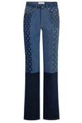 Marine Serre Regenerated Moon Panelled Straight-Leg Jeans