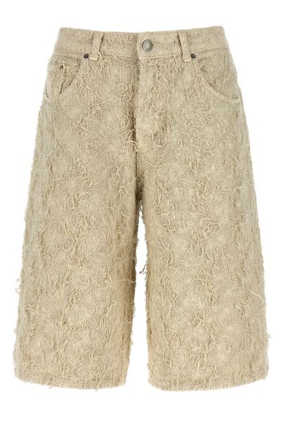 Haikure Becky Fur Denim Bermuda Shorts