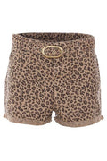 TWINSET Animal-Print Belted Shorts