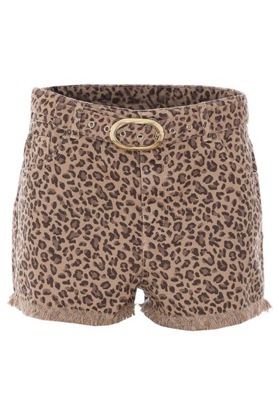 TWINSET Animal-Print Belted Shorts