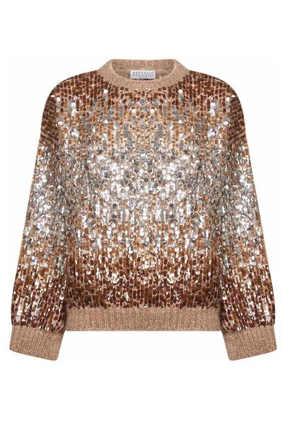 Brunello Cucinelli Sequin Embellished Crewneck Jumper