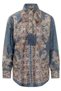 Zimmermann Paisley Tie-Neck Top