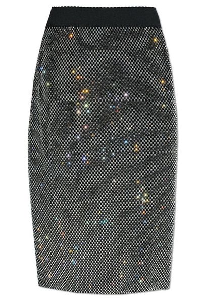 Dolce & Gabbana Embellished Calf-Length Mesh Skirt