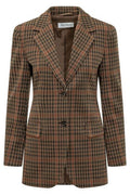 Max Mara Single-Breasted Glen Plaid Jersey Blazer