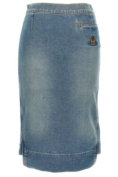 Vivienne Westwood Orb Logo Embroidered Asymmetric Skirt