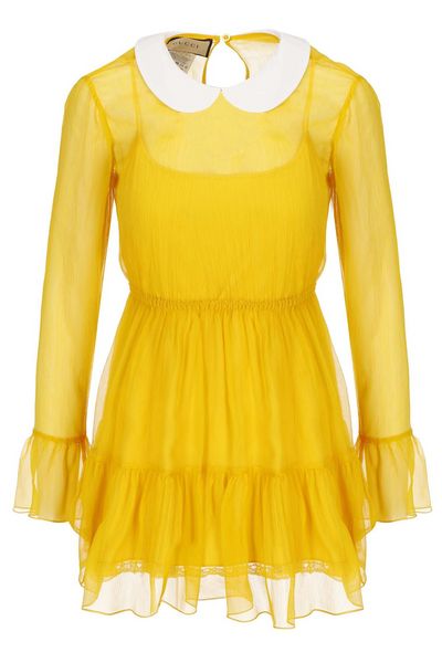 Gucci Ruffled Hem Chiffon Dress