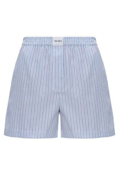 The Attico Logo Patch Striped Shorts