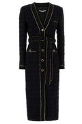 Alessandra Rich Belted Tweed Robe Coat