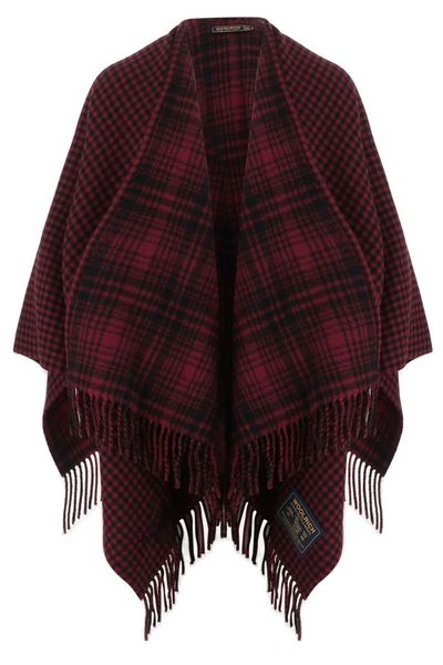 Woolrich Checked Fringed Edge Cape