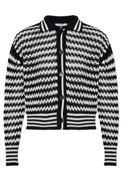 Max Mara Film Striped Button-Up Cardigan