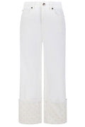 Tory Burch Turn-Up Wide-Leg Jeans