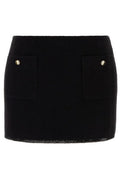 Miu Miu Logo-Patch Sequin-Trim Mini Skirt