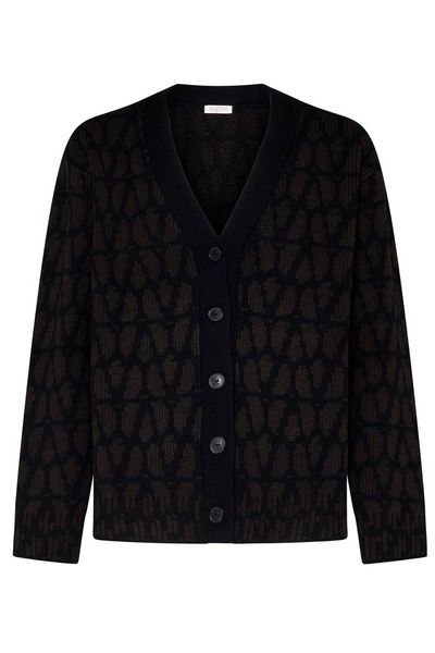 Valentino Toile Iconographe V-Neck Long-Sleeved Cardigan