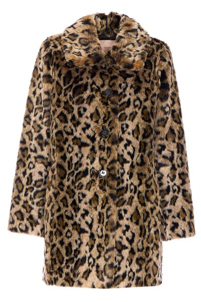 TWINSET Animal Printed Faux Fur Coat