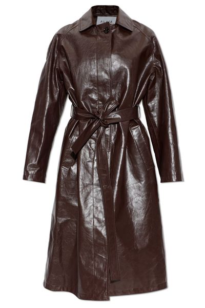 Alaïa Belted Leather Coat