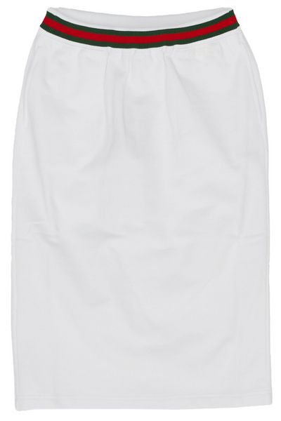 Gucci Rear Slit Web Stripe Detailed Midi Skirt
