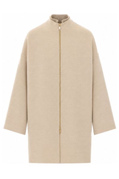 Fabiana Filippi Ribbed Collar Zip-Up Coat