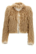 Dries Van Noten High Neck Vangel Faux Shearling Jacket