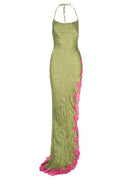 Roberto Cavalli Halterneck Draped Maxi Dress