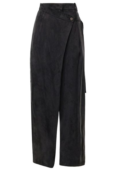 Pinko Asymmetric Wrap Wide-Leg Pants
