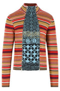 Dries Van Noten Macau Zip-Up Patterned Knitted Sweater