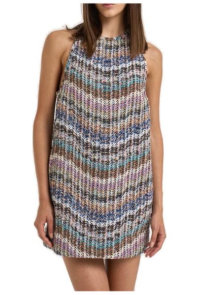 Missoni Sequined Chevron Knit Mini Dress