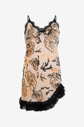Roberto Cavalli Devore Lace-Trim Mini Dress