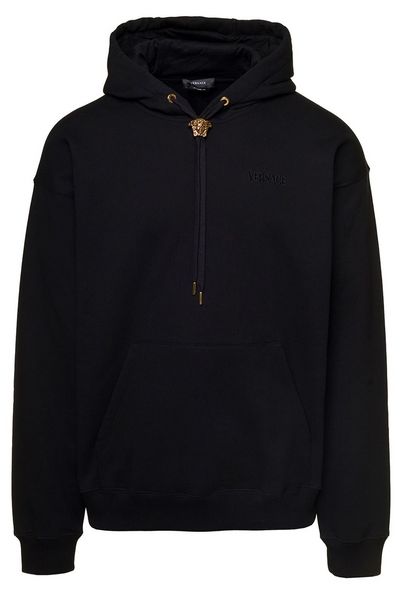 Versace Medusa Head Detailed Drawstring Hoodie
