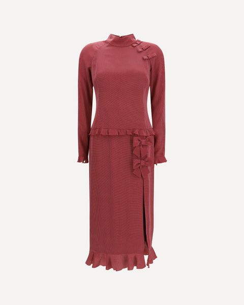 Alessandra Rich Polka-Dot Bow Midi Dress
