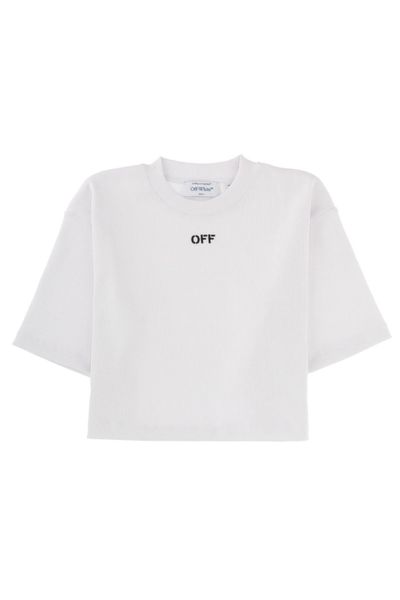 Off-White Off Stamp Ribbed Cropped T-Shirt