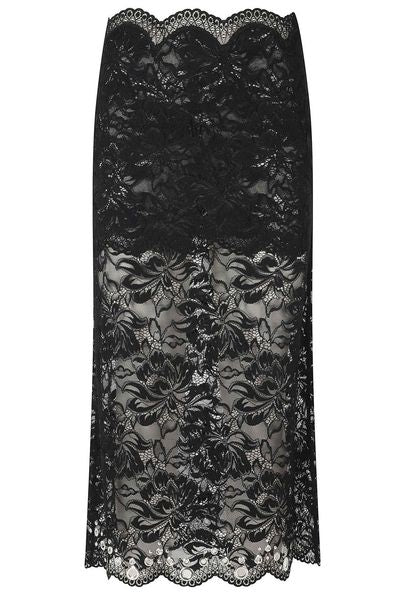 Rabanne Layered Lace Midi Skirt